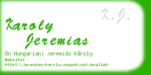karoly jeremias business card